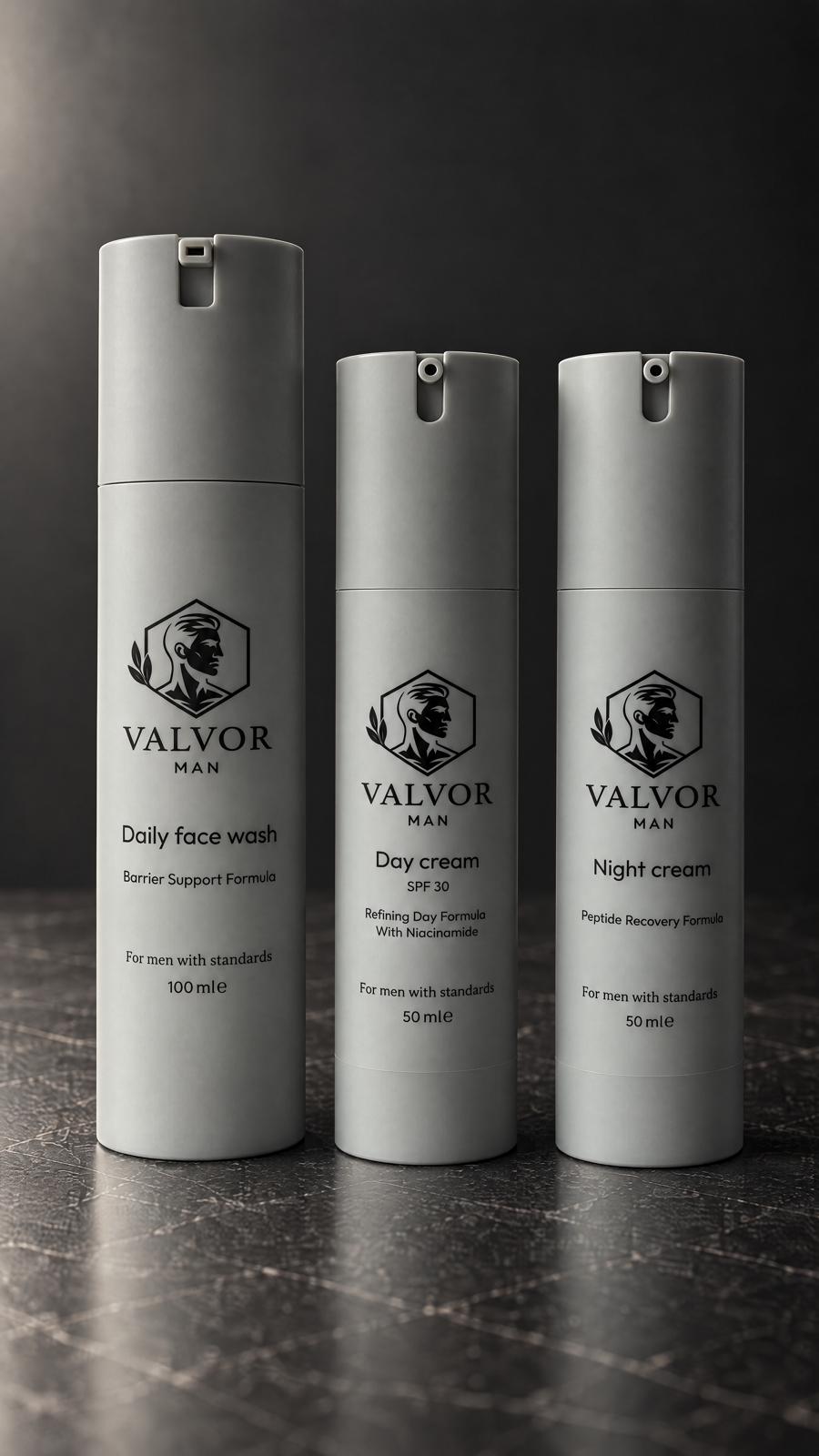Daily Face Wash, Day Cream SPF 30 en Night Cream