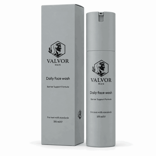 Daily Face Wash van Valvor Man: pompflacon met verpakking