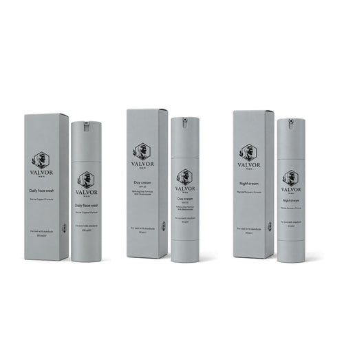 Complete Routine: Daily Face Wash 100 ml, Day Cream 50 ml en Night Cream 50 ml, elk met doos